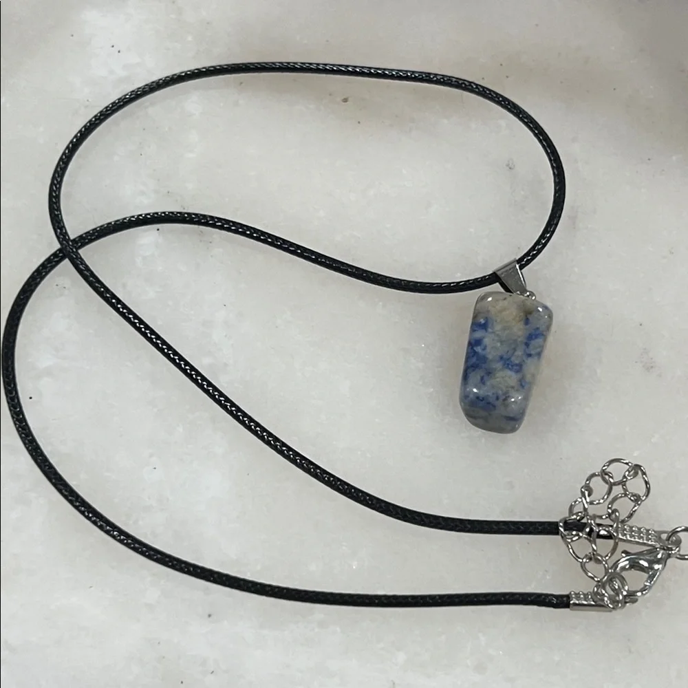 Sodalite Gemstone Polished Pendant Necklace